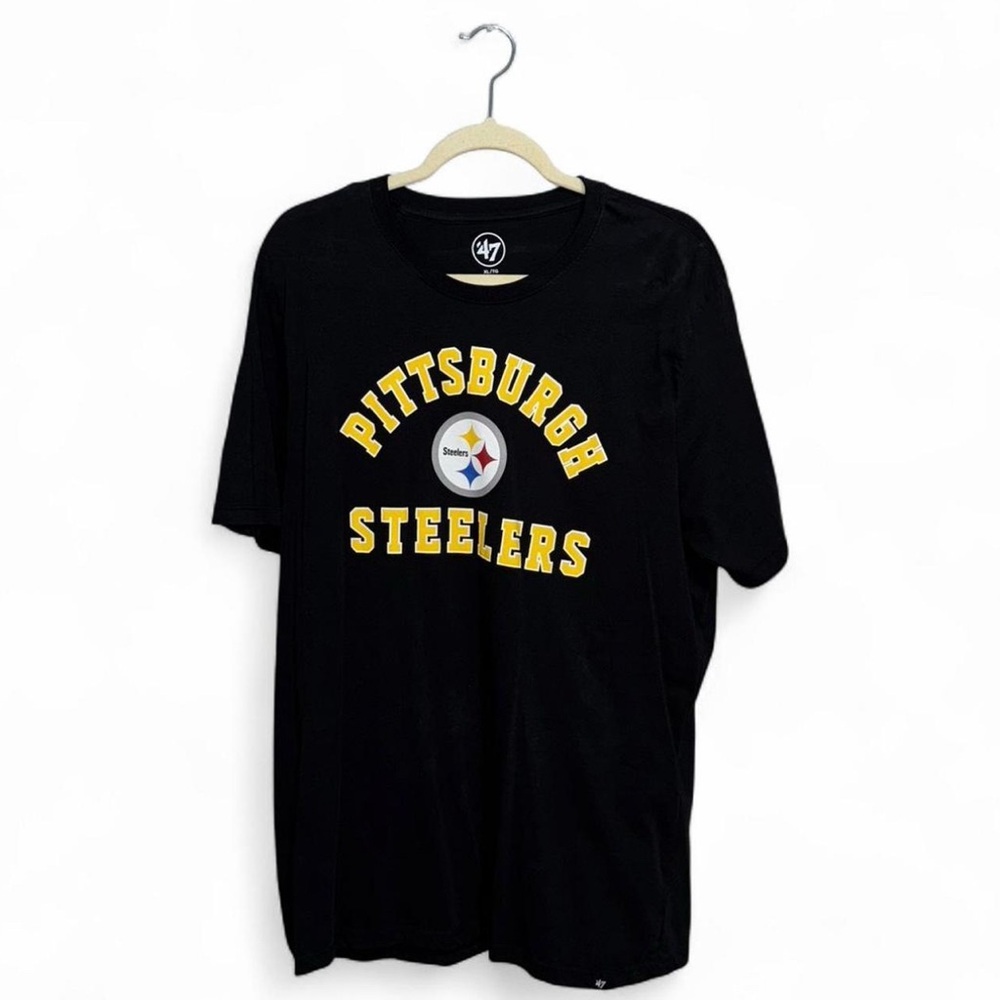 ‘47 Brand Pittsburgh Steelers NFL Men’s Black Short Sleeve Shirt Size XL